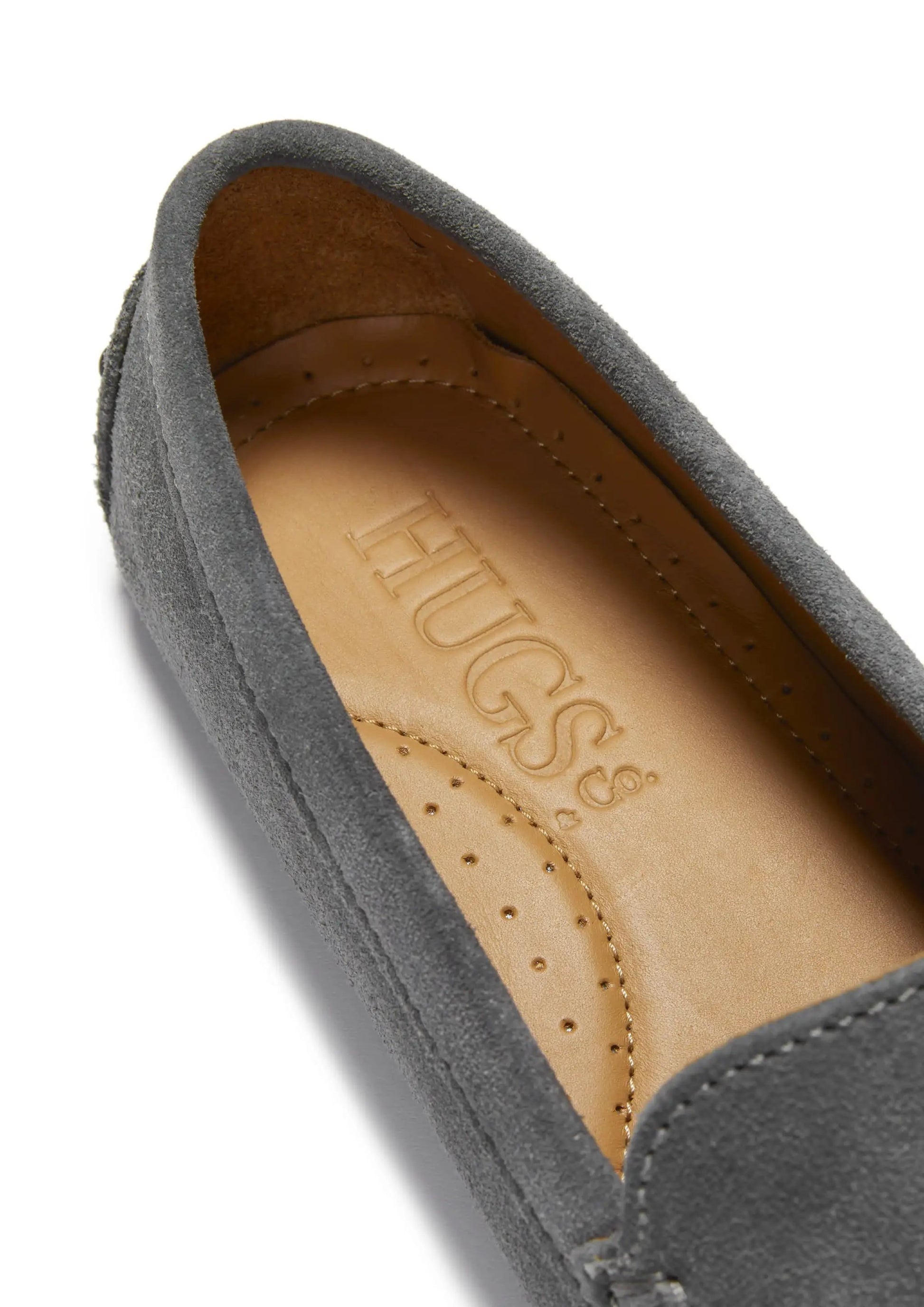 Women's Tasselled Driving Loafers, slate grey suede by Hugs & Co.