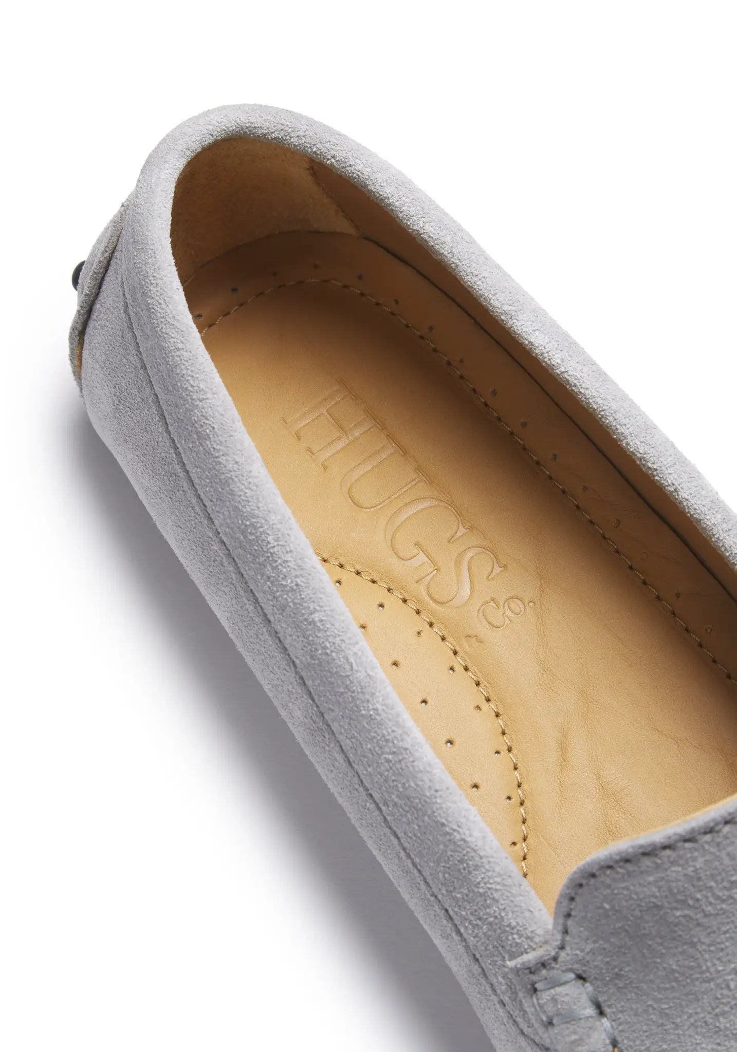 Women's Tasselled Driving Loafers, dove grey suede by Hugs & Co.