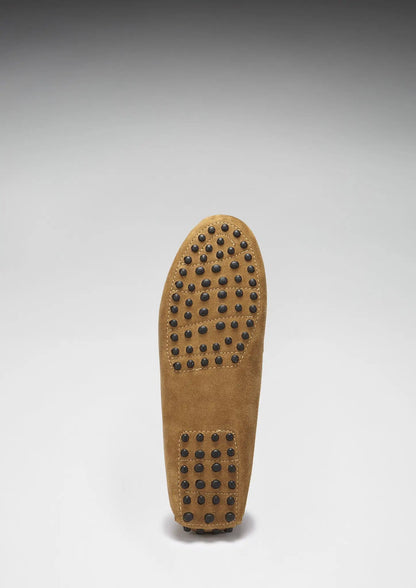 Women's Tasselled Driving Loafers, tobacco suede by Hugs & Co.