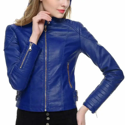 Women's Slim Fit Motorcycle Leather Jacket by Riders Republic UK