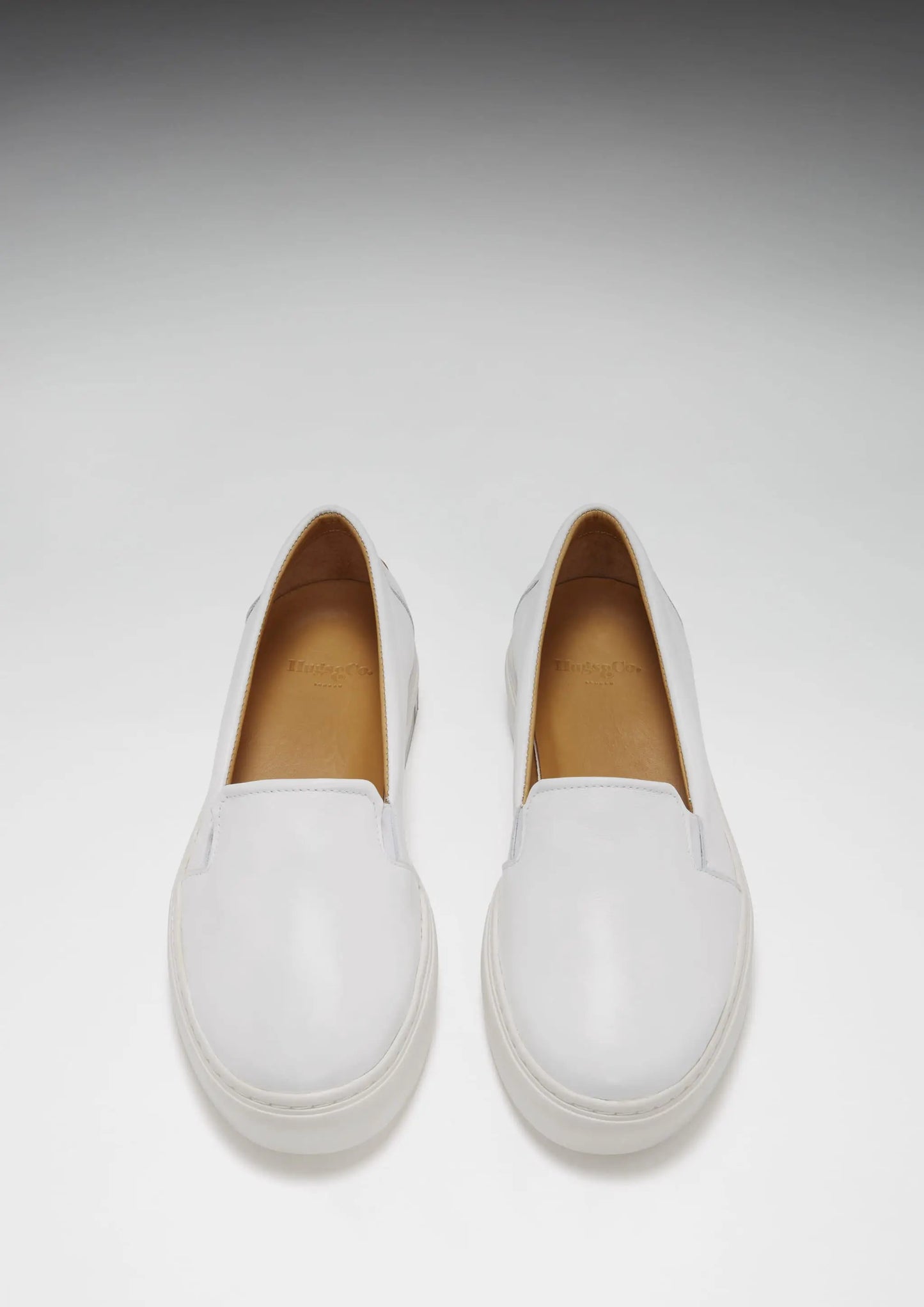 Women's Slip-On Sneakers, white leather by Hugs & Co.