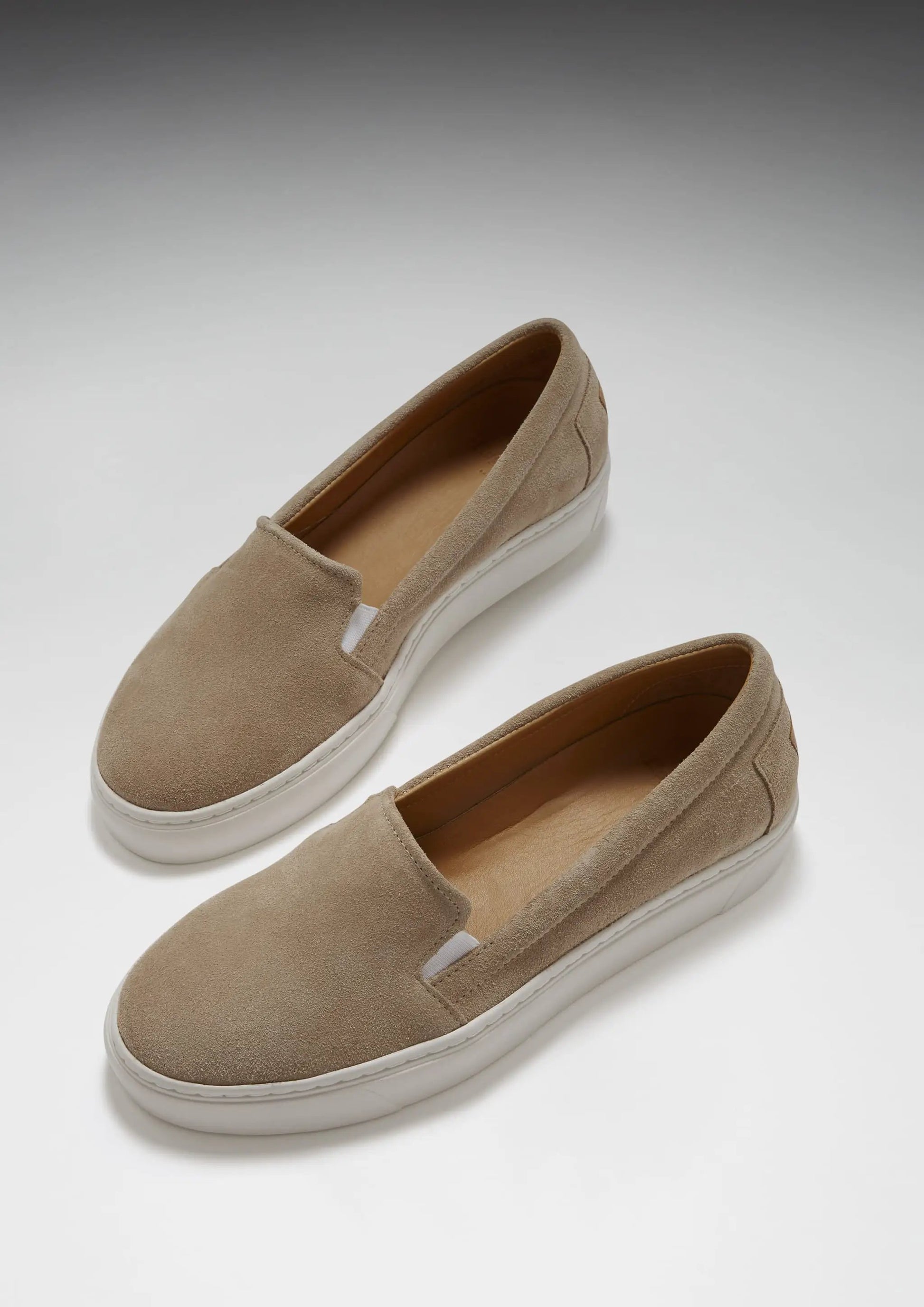 Women's Slip-On Sneakers, taupe suede by Hugs & Co.