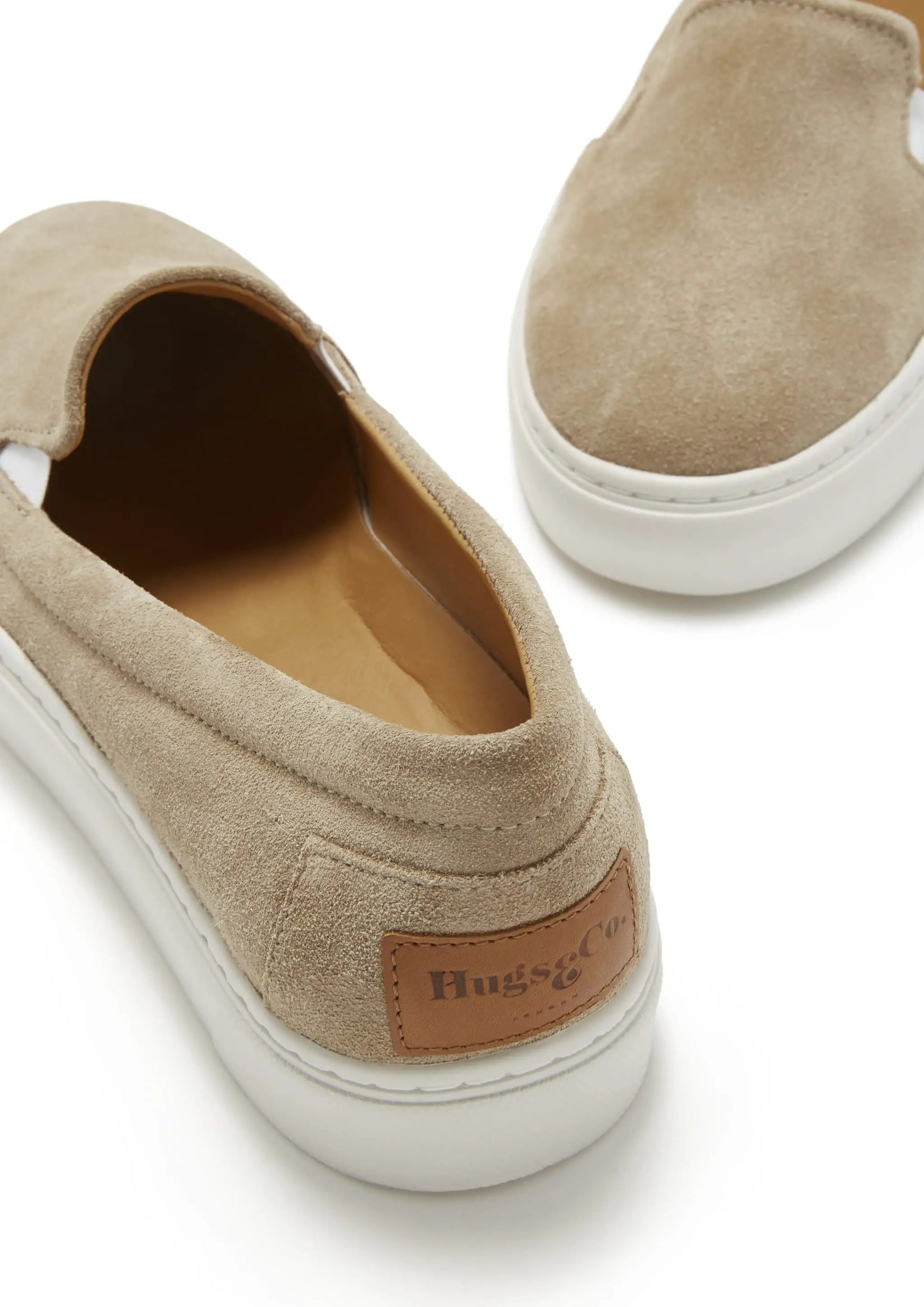 Women's Slip-On Sneakers, taupe suede by Hugs & Co.